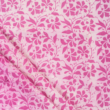 Pink Floral Organic Cotton Fabric