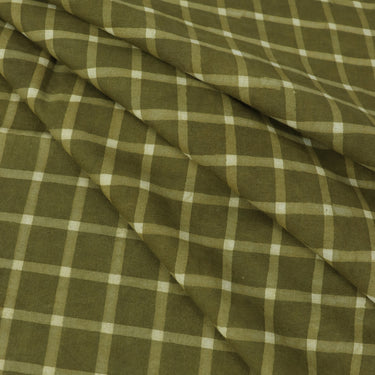 Green Stripes Print Dabu Cotton Running Fabric Online