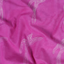 Pink Bird Wooden Block Printed Pure Cotton Fabric Online