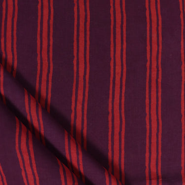 Red Wooden Block Stripes Premium Cotton Fabric Online