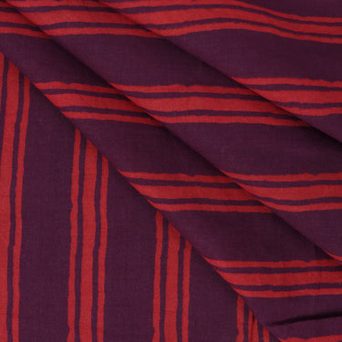 Red Wooden Block Stripes Premium Cotton Fabric Online