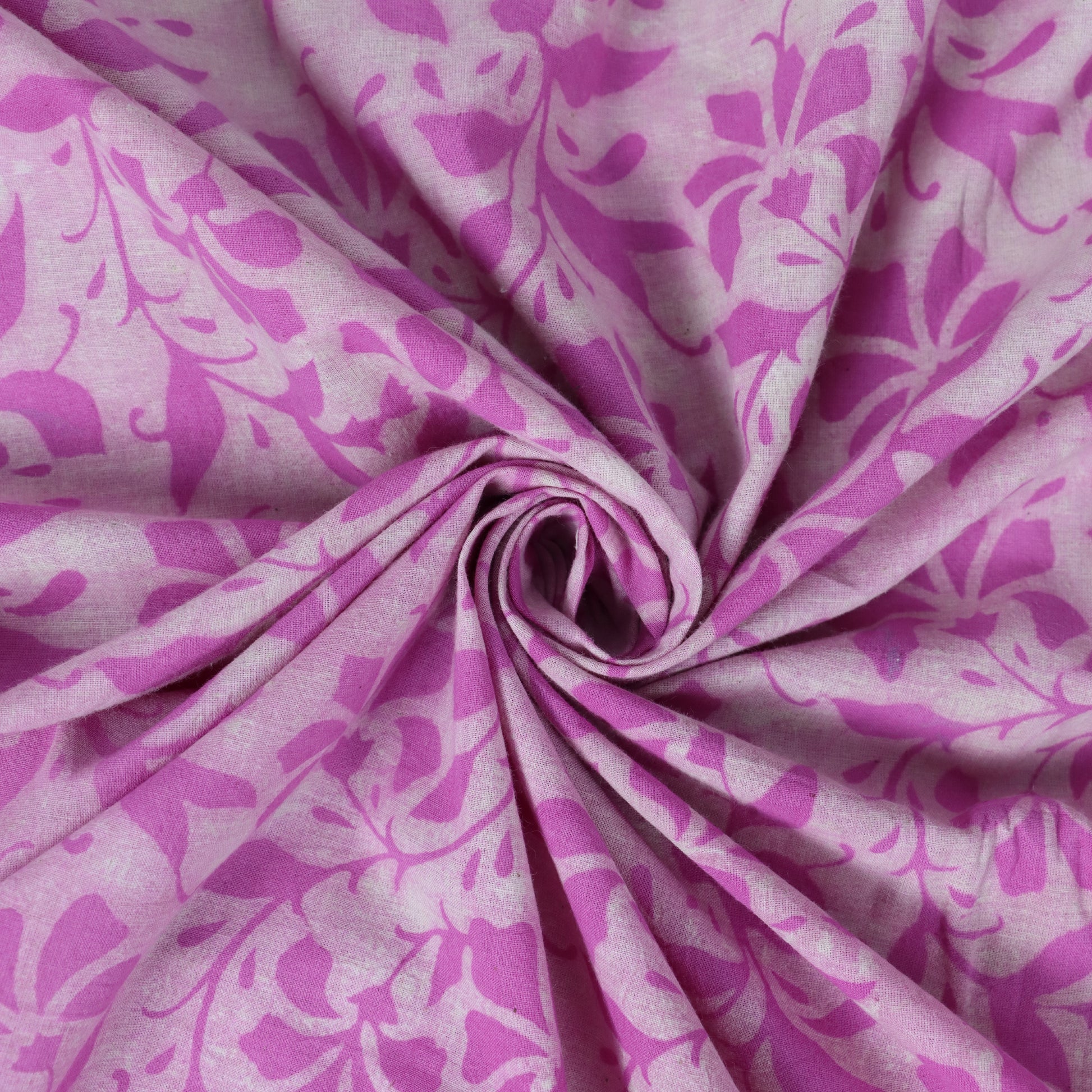 Pink Wooden Block Floral Printed Best Cotton Fabric Online