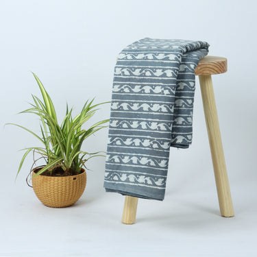 Wooden Block Stripes Printed Cotton Running Fabric Online