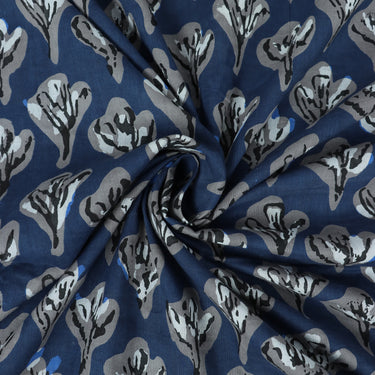 Blue Floral Print Best Cotton Fabric Online