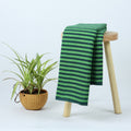 Green Stripes Printed Cotton Running Fabric Online