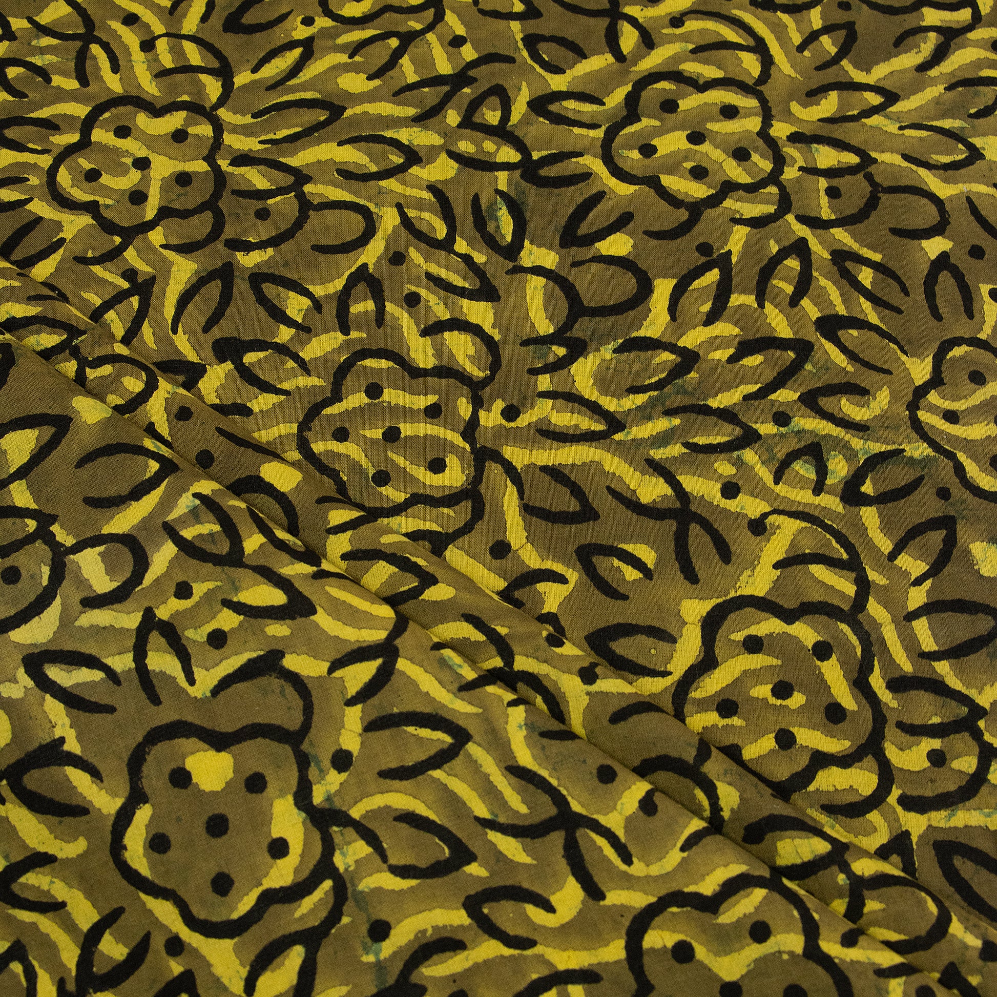 Handmade Natural Dyed Floral Dabu Print Fabric Online