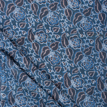 Dabu Leaf Printed Cotton Modal Fabric