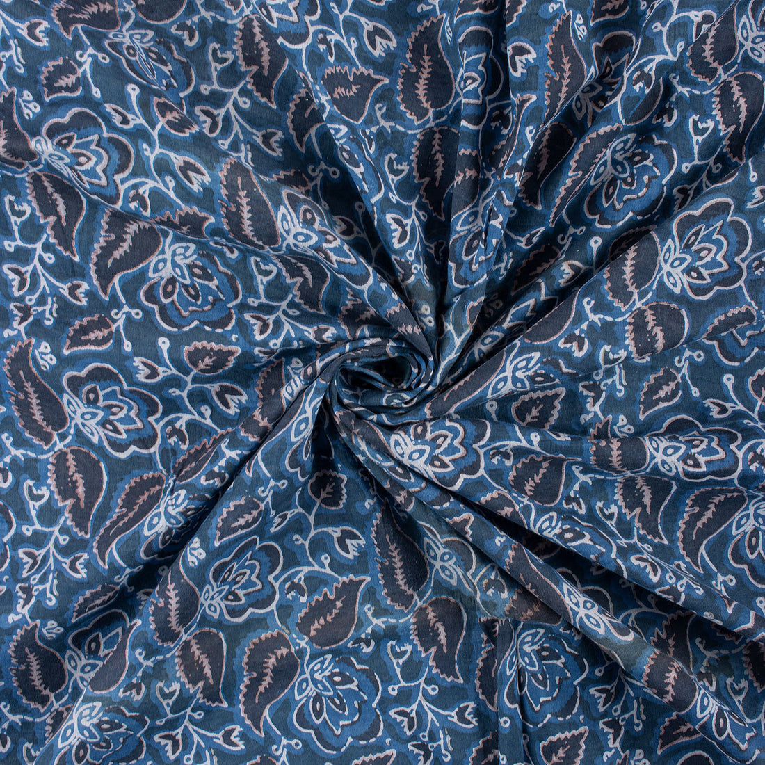 Dabu Leaf Printed Cotton Modal Fabric