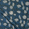 Discharge Cotton Indigo Block Printed Material