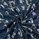 Blue Floral Dabu Print Fabric For Dress Online