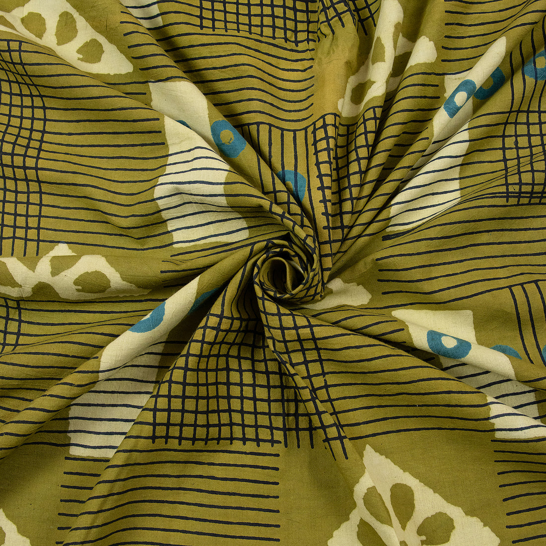 Handmade Geometrical Dabu Print Fabric Online