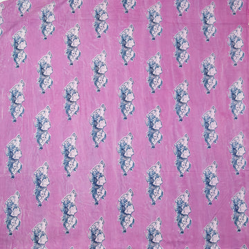 Indigo Block Printed Discharge Cotton Fabric