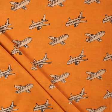 Airplane print Organic Cotton Fabric