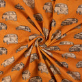 Hand Block Car Printed Cotton Fabric