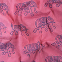 Elephant Printed Cotton Dabu Fabric