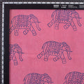 Elephant Printed Cotton Dabu Fabric