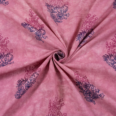 Dabu Hand Block Floral Printed Soft Cotton Fabric