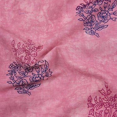 Dabu Hand Block Floral Printed Soft Cotton Fabric