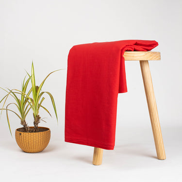 Royal Red Solid Plain Cotton Fabric Online