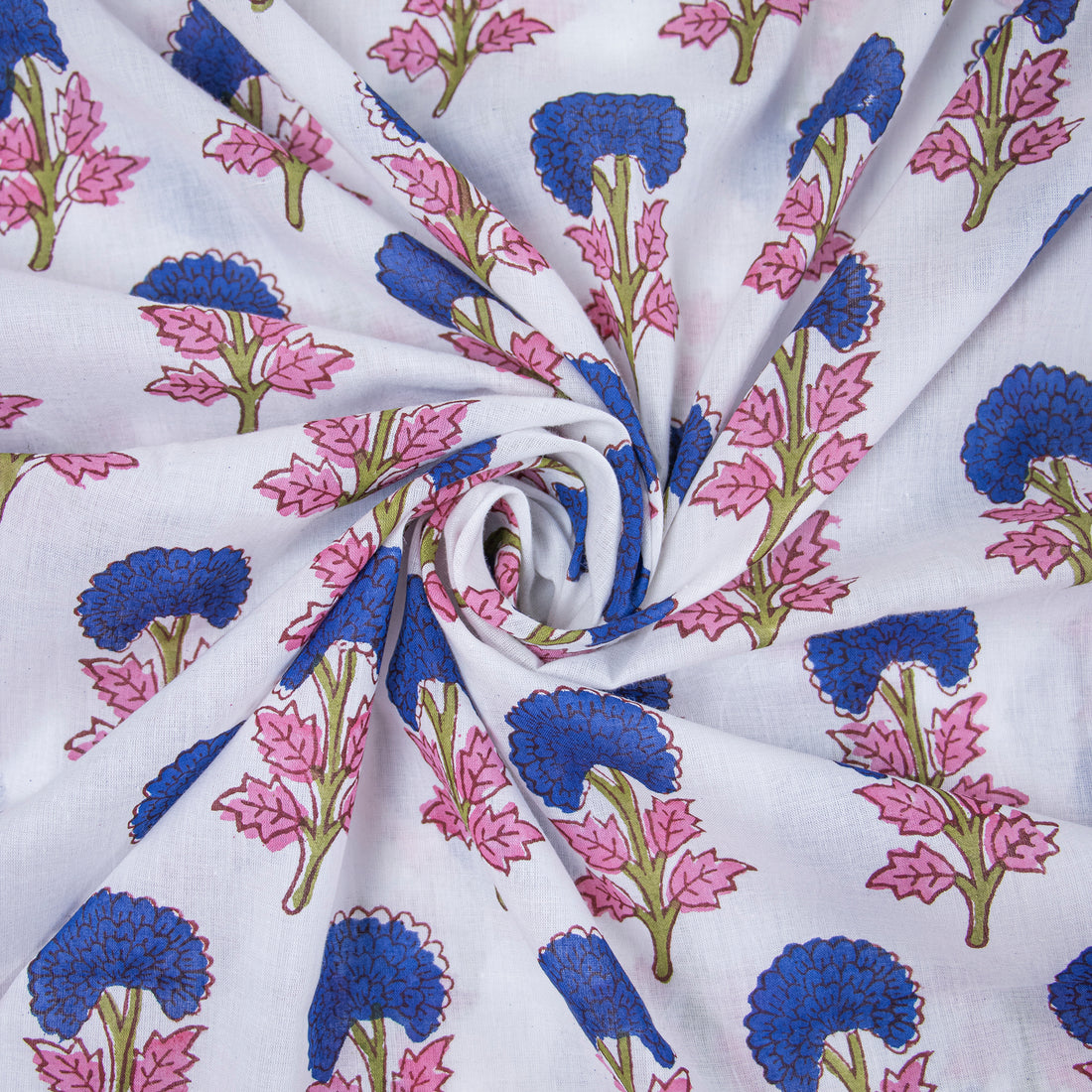 Multicolor Block Printing Jaipur Cotton Fabric