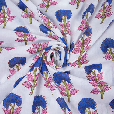 Multicolor Block Printing Jaipur Cotton Fabric