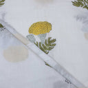 Yellow Floral Cotton Hand Blocked Fabric 