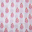 Pink Floral Hand Printed Cotton Fabric