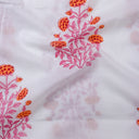 Pink Floral Hand Printed Cotton Fabric