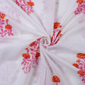 Pink Floral Hand Printed Cotton Fabric