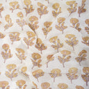 Brown Floral Hand Block And Prints Cotton Fabric For Dress Material