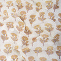 Brown Floral Hand Block And Prints Cotton Fabric For Dress Material