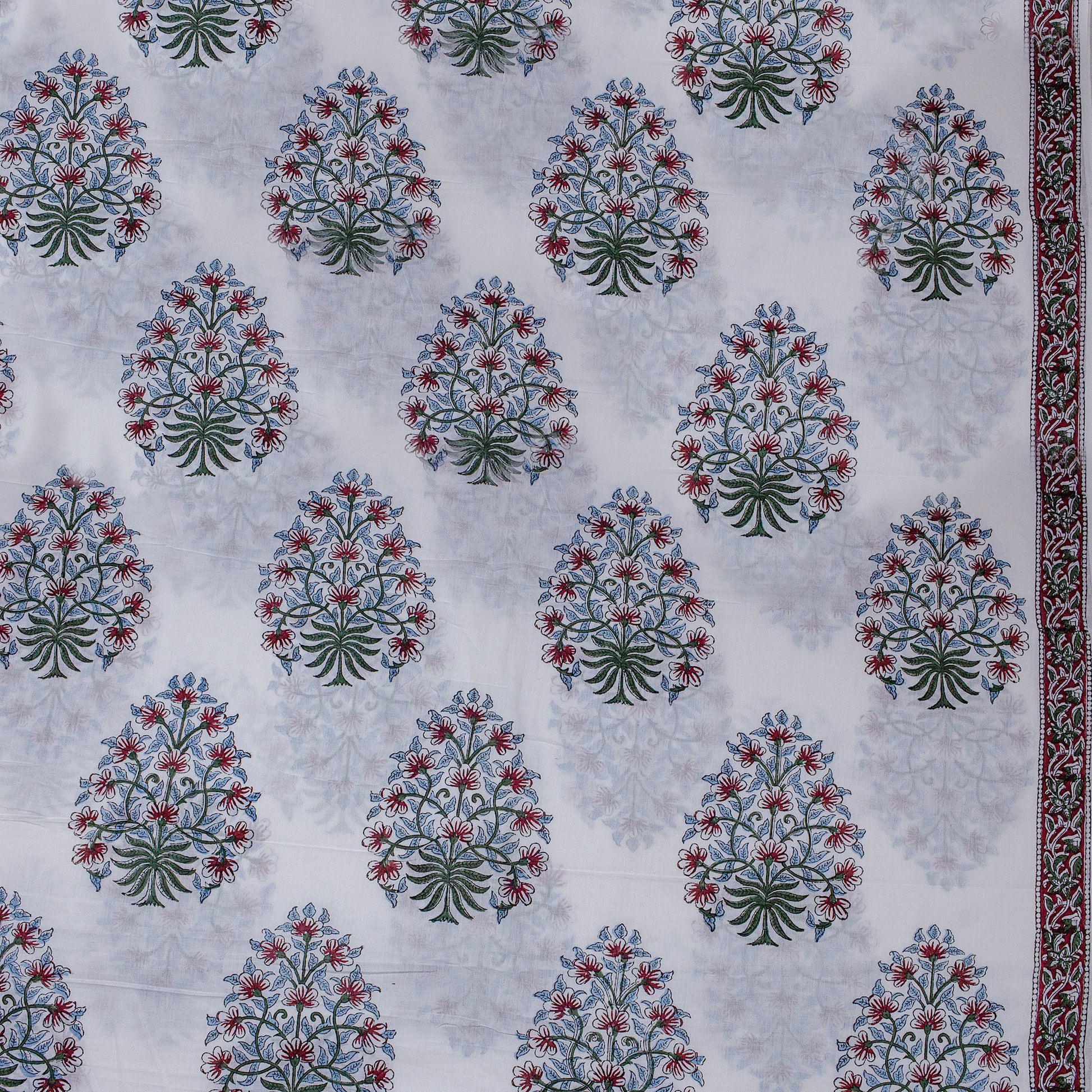 Boota Floral Cotton Hand Block Print Fabric