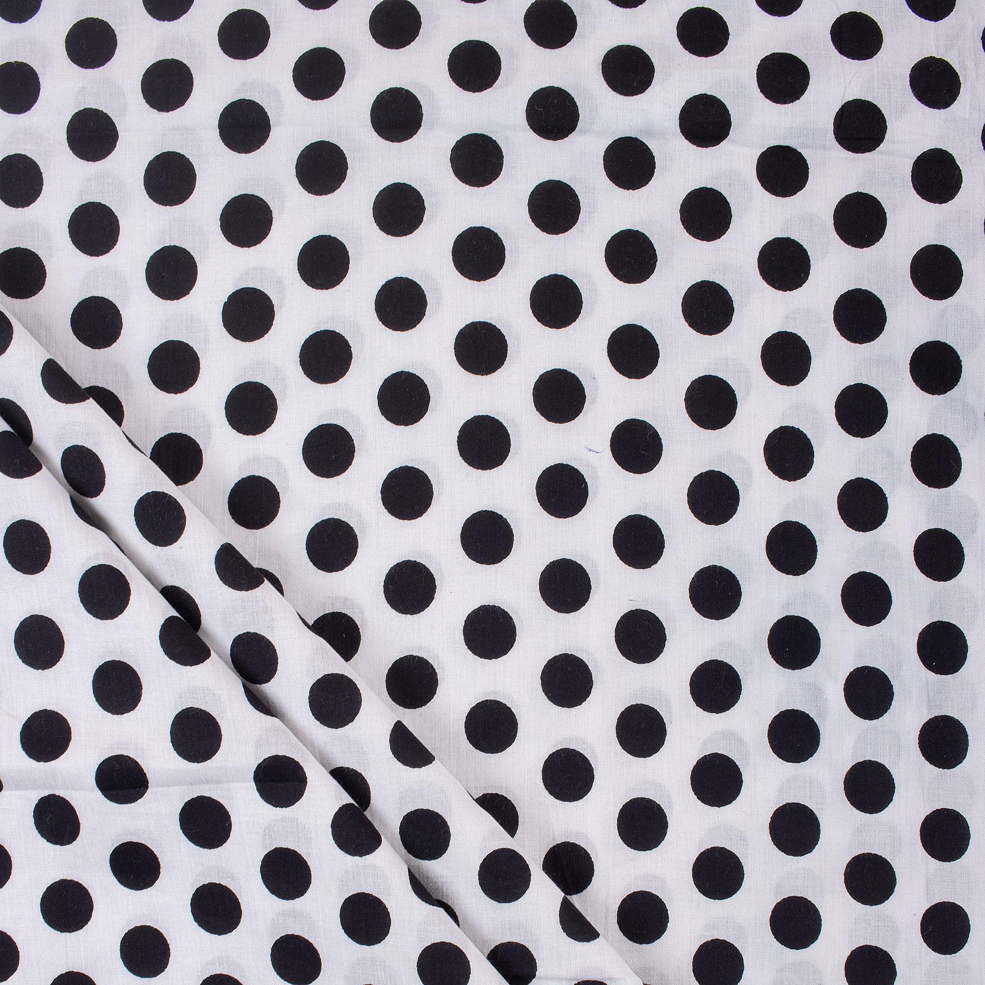 Jaipur Hand Block Polka Dots Print Premium Cotton Fabric