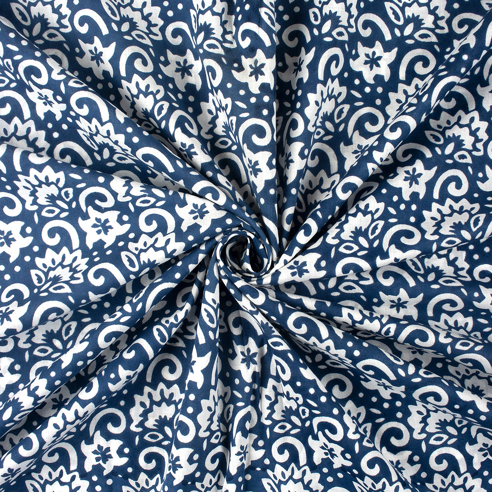 Hand Block Printed Soft Cotton Fabric For Dress Material