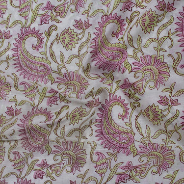 New Paisley Hand Block Printed Cotton Jaipuri Fabric Online