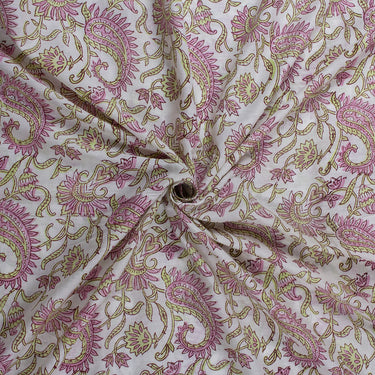 New Paisley Hand Block Printed Cotton Jaipuri Fabric Online