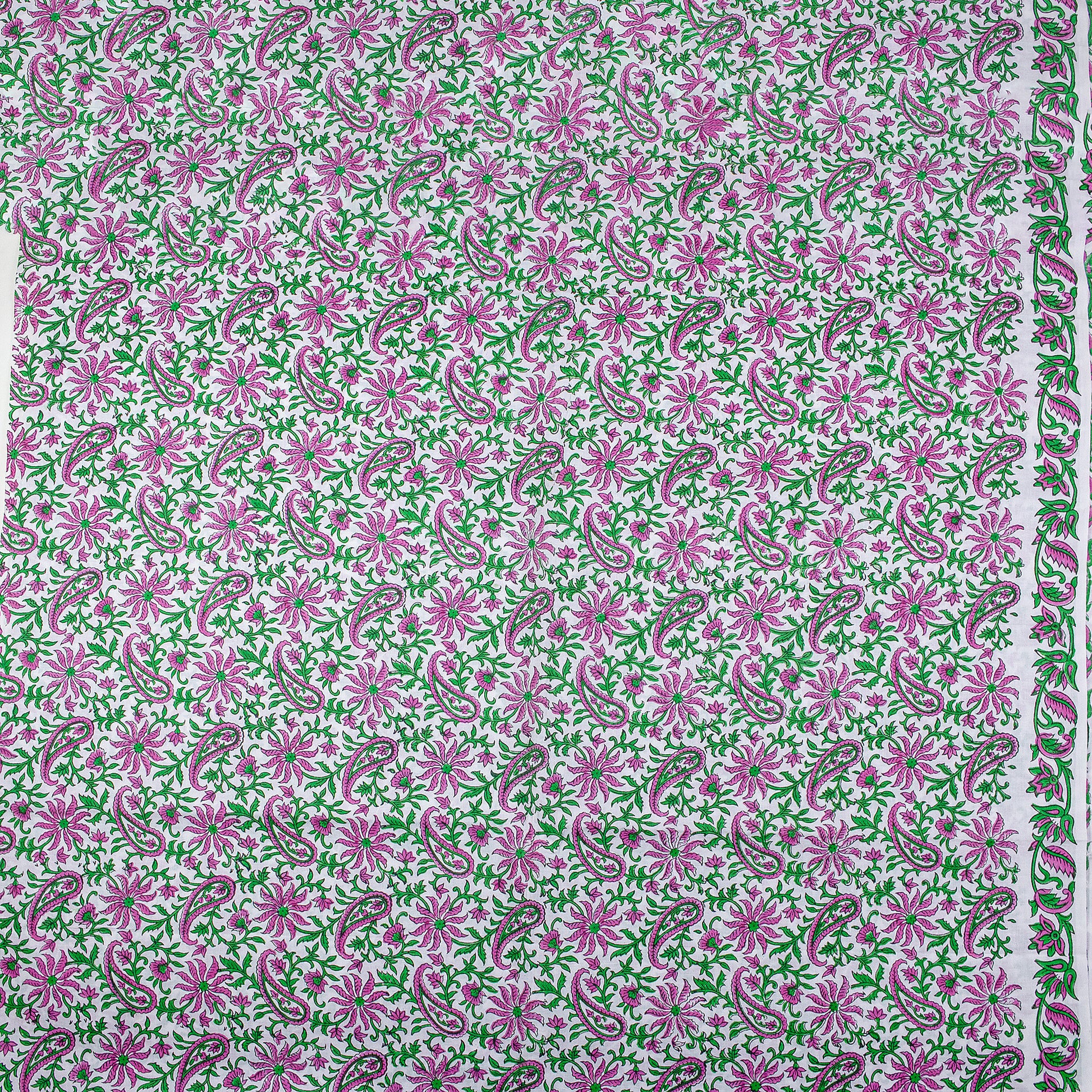 Multicolor Paisley Pure Cotton Jaipur Block Print Fabric Online