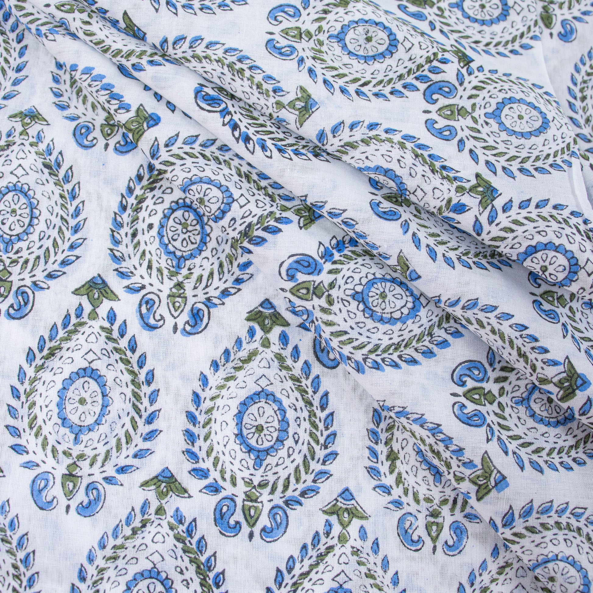 Hand Block Floral Printed Jaipuri Cotton Material Fabric Online