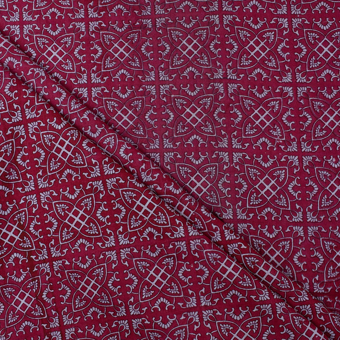 Maroon Block Print Fabric Online