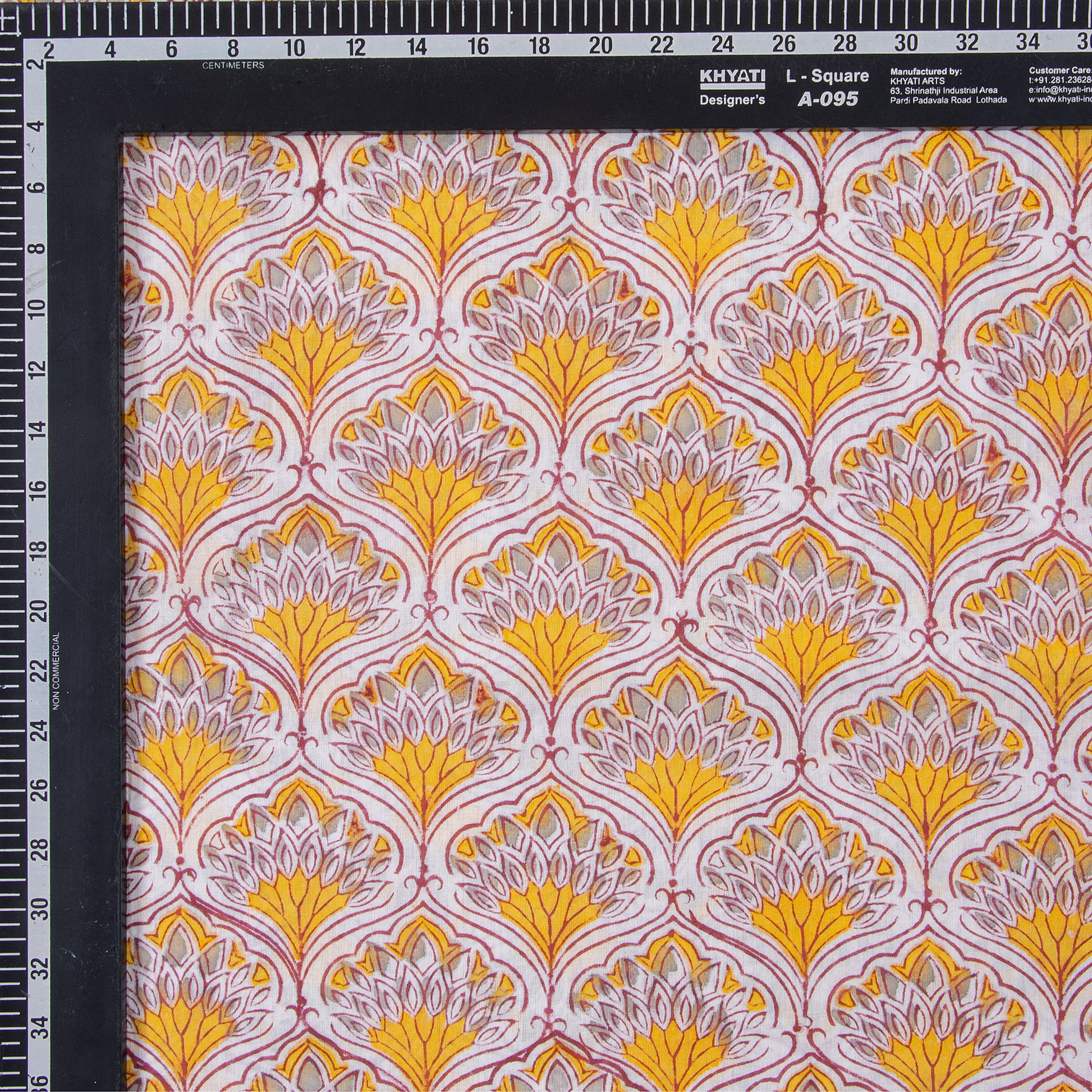 Yellow Floral Print Soft Cotton Fabric