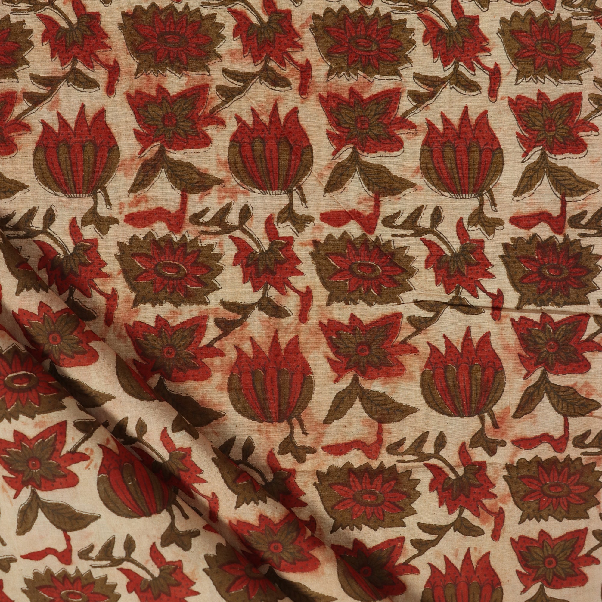 Floral Handmade Block Print Cotton Fabric Online