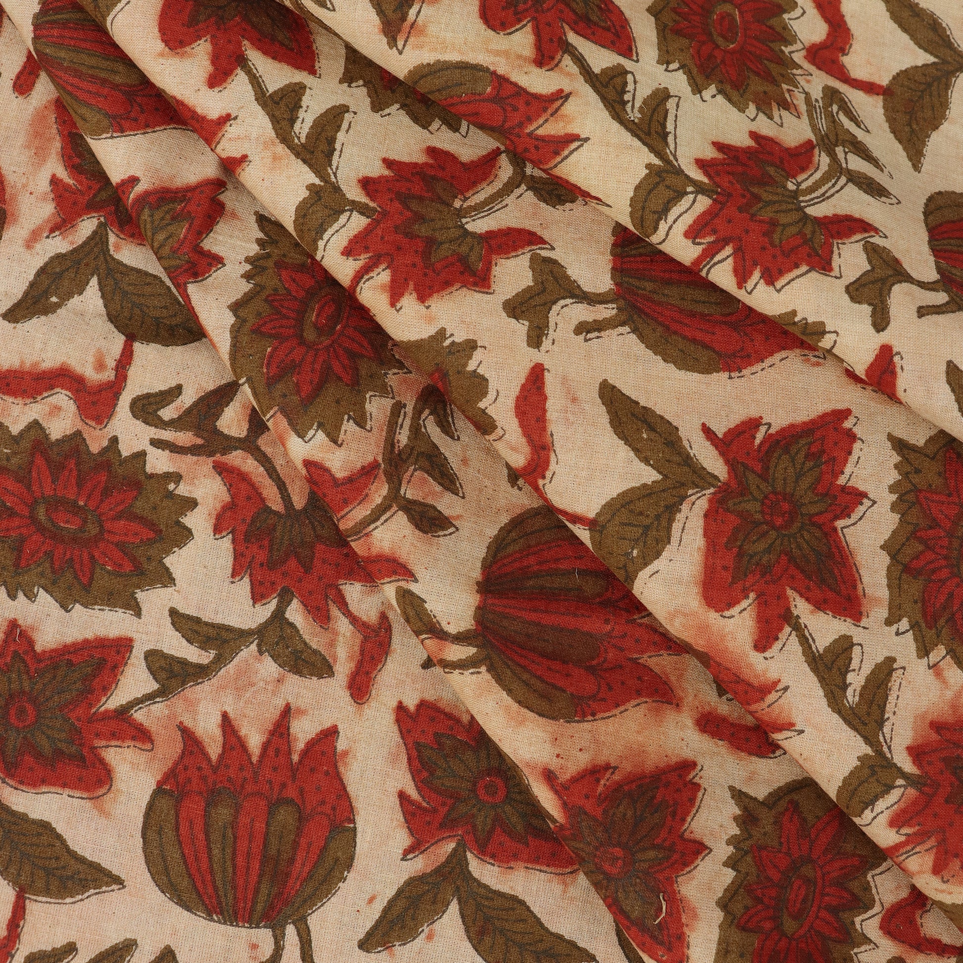 Floral Handmade Block Print Cotton Fabric Online