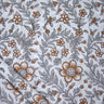Plain Cotton Fabric Brown Hand Block Floral Print Online