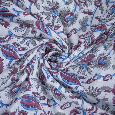 Hand Block Cotton Flower Printed Fabric Online