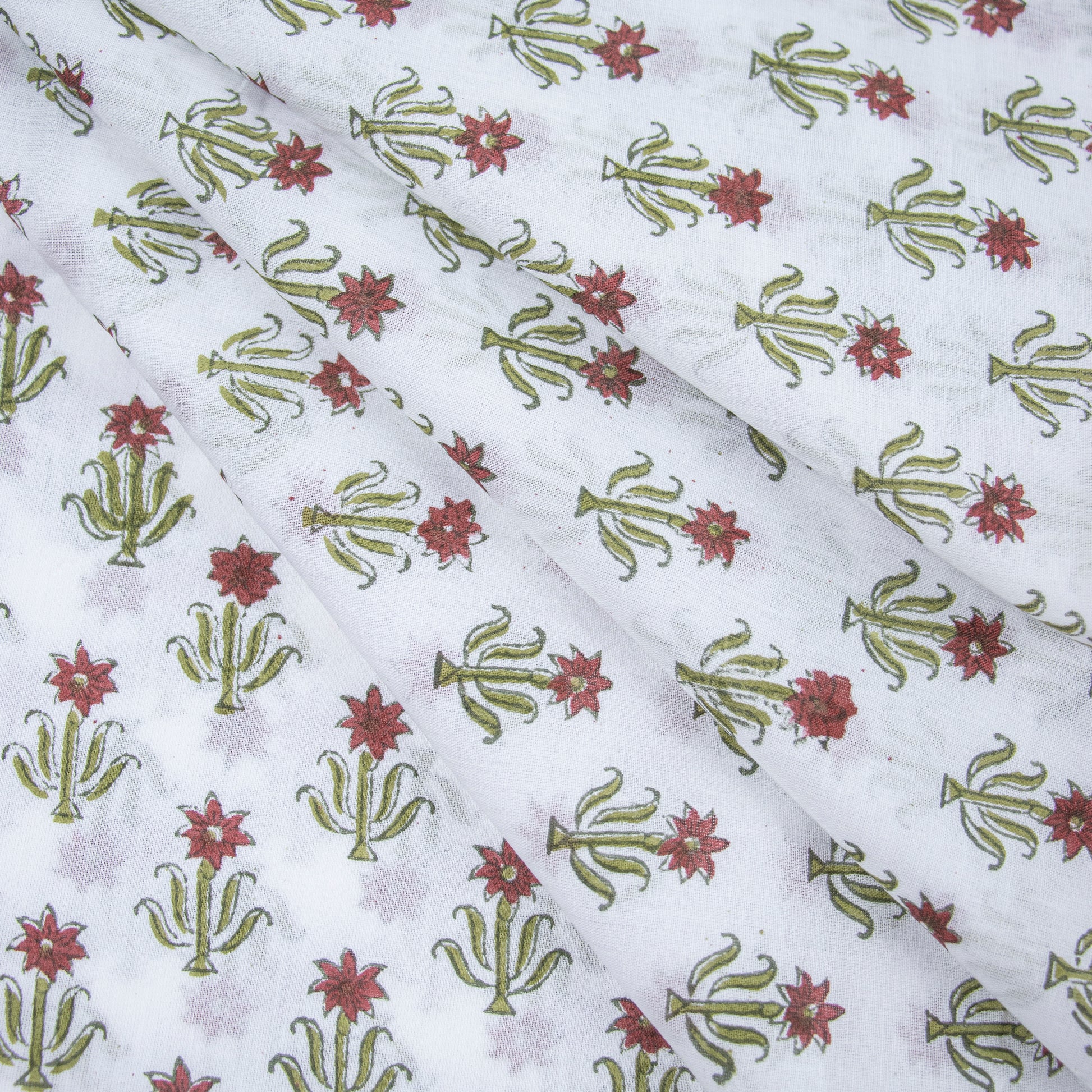 Floral Jaipuri Block Print Fabric Online