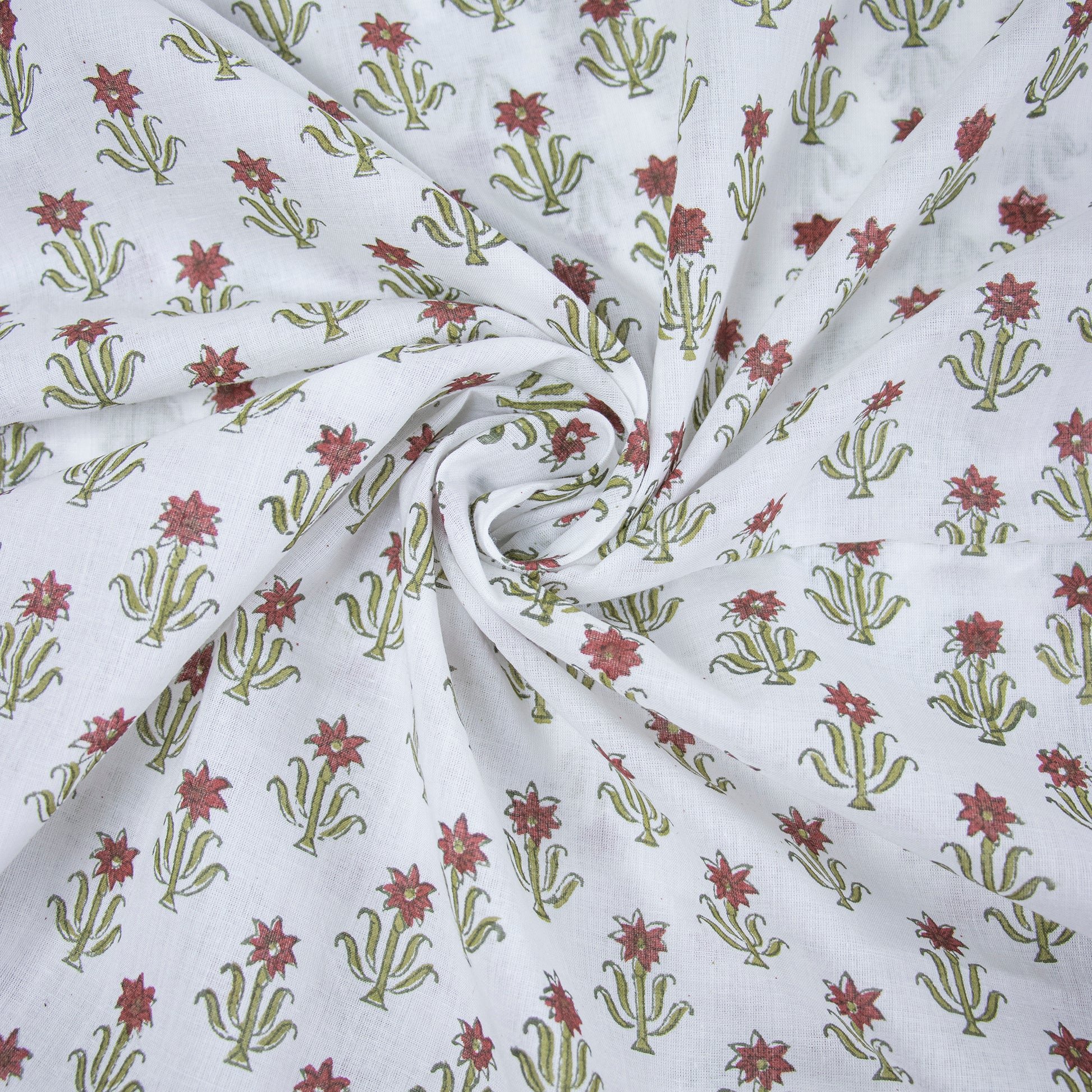 Floral Jaipuri Block Print Fabric Online