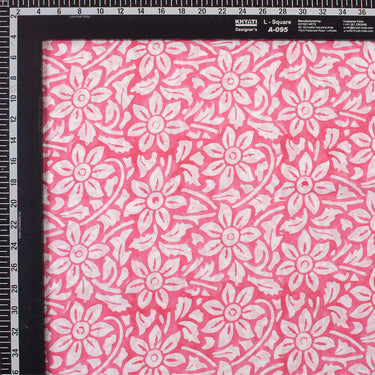 Voile Floral Hand Block Printed Cotton Fabric