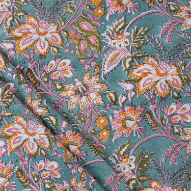 Floral Block Print Fabric