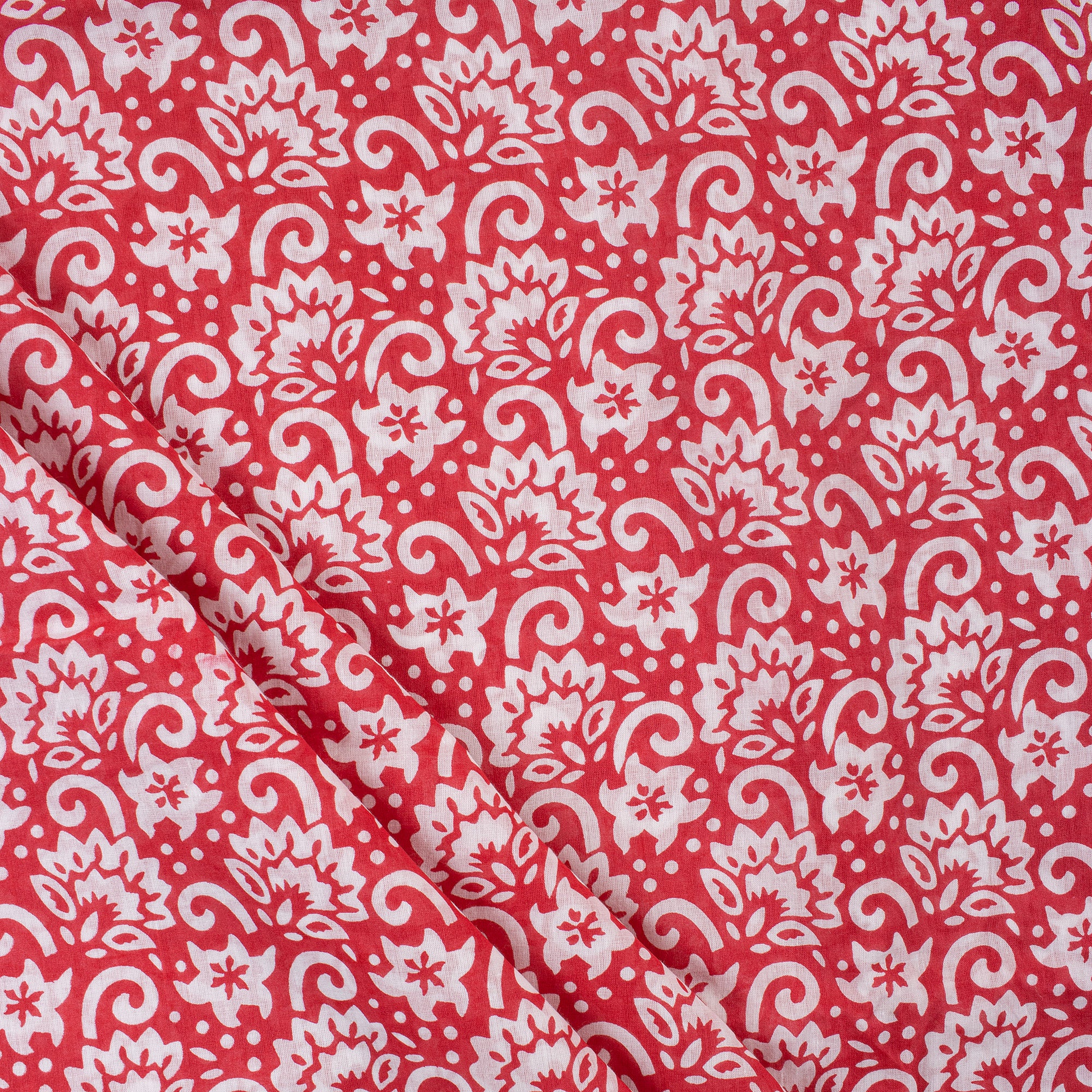 Red Floral Printed High Quality Fabric