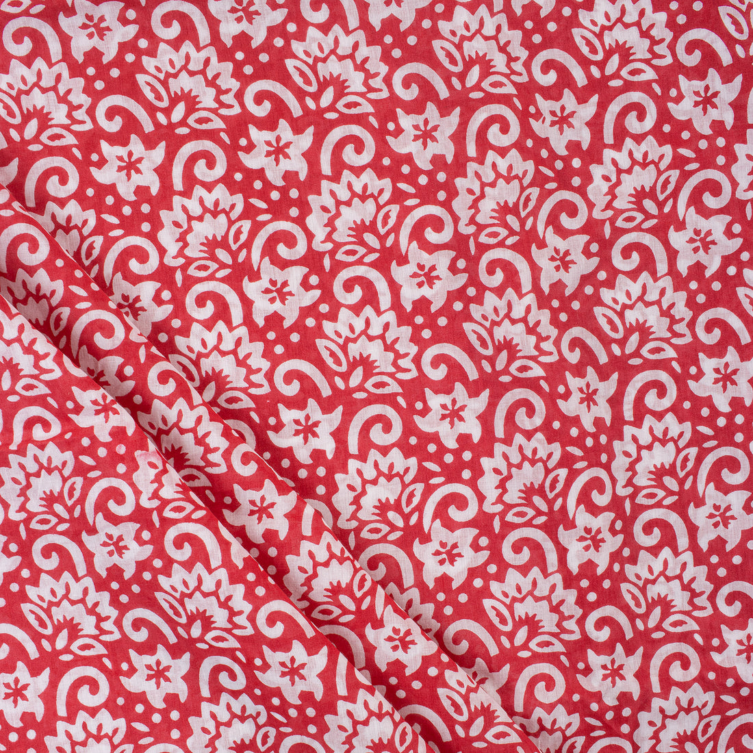 Red Floral Printed High Quality Fabric